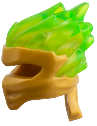 41163pb03 - Minifigure, Headgear Ninjago Wrap Type 5 with Molded Trans-Bright Green Flames Pattern