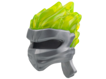 41163pb04 - Minifigure, Headgear Ninjago Wrap Type 5 with Molded Trans-Neon Green Flames Pattern