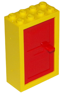 4130c01 - Door, Frame 2 x 4 x 5 with Red Door 1 x 4 x 5 (4130 / 4131)