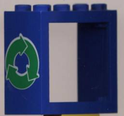 4132pb01 - Window 2 x 4 x 3 - Solid Studs with Green Recycling Arrows Pattern