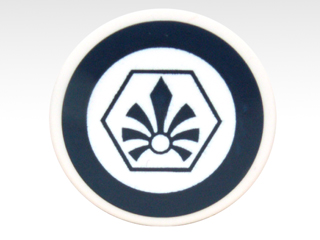 4150pb127 - Tile, Round 2 x 2 with Dark Blue Circle and Chima Logo in Hexagon Pattern (Sticker) - Set 70003