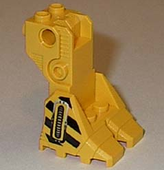 41525pb01 - Support Foot Platform with Black Danger Stripes and Silver Hose Pattern on Both Sides (Robot Diver)