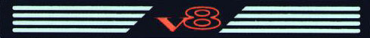 4162pb005L - Tile 1 x 8 with Red 'V8' and Light Gray Stripes Pattern Model Left Side (Sticker) - Set 8448