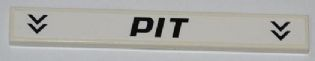 4162pb070 - Tile 1 x 8 with Black Arrows and 'PIT' Pattern (Sticker) - Set 8123