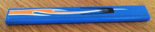 4162pb119L - Tile 1 x 8 with Orange Flame and Air Intake Pattern Model Left Side (Sticker) - Set 8163