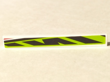 4162pb123R - Tile 1 x 8 with Short Black and Red Lines on Lime Background Pattern Model Right Side (Sticker) - Set 8897