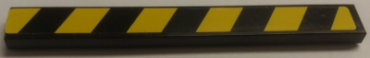 4162pb173L - Tile 1 x 8 with Black and Yellow Danger Stripes Pattern Model Left Side (Sticker) - Set 8491