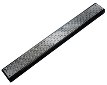 4162pb203 - Tile 1 x 8 with Silver Tread Plate with Black Rivets Pattern (Sticker) - Set 9395