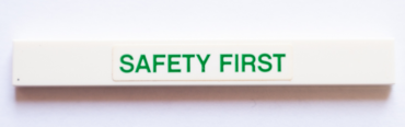 4162pb243 - Tile 1 x 8 with Green 'SAFETY FIRST' Pattern (Sticker) - Set 42064