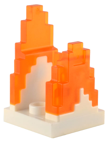 41685pb01 - Wave Pixelated (Flame) on Plate 2 x 2 with 2 Studs in Center with Molded Trans-Orange Fire Pattern