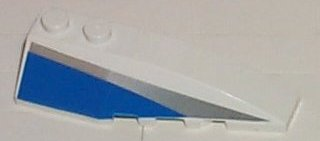 41747pb012 - Wedge 6 x 2 Right with Blue and Silver Side Pattern