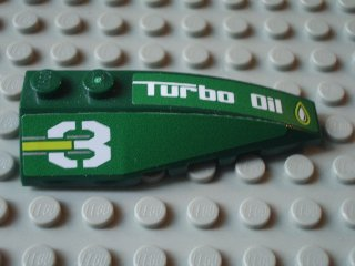 41747pb031 - Wedge 6 x 2 Right with Number 3 and 'Turbo Oil' Pattern (Stickers) - Set 8138