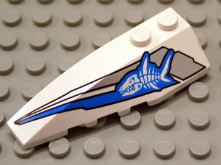 41748pb002 - Wedge 6 x 2 Left with Shark Skeleton Pattern