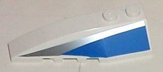 41748pb012 - Wedge 6 x 2 Left with Blue and Silver Side Pattern