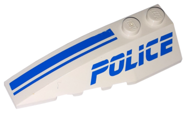 41748pb017 - Wedge 6 x 2 Left with Blue 'POLICE' and Stripes Pattern