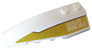 41748pb084 - Wedge 6 x 2 Left with 'SATELLITE DRONE XR-9' on Gold Background Pattern (Sticker) - Set 75970