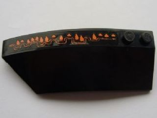 41750pb009 - Wedge 8 x 3 x 2 Open Left with Long Orange Claw Pattern (Sticker) - Set 8076