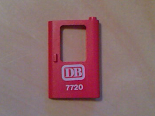 4182pb012 - Door 1 x 4 x 5 Train Right, Thin Support at Bottom with White 'DB 7720' Pattern (Sticker) - Set 7720