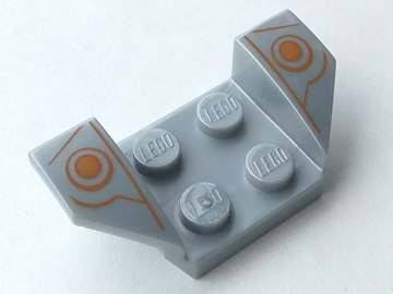 41854px1 - Vehicle, Mudguard 2 x 4 with Flared Wings with Orange Dots and Lines Pattern