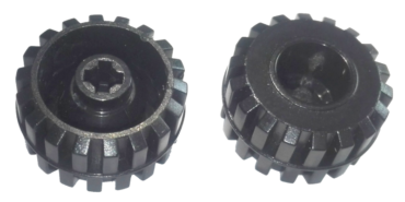 41864 - Wheel Small Wide Hard Plastic Tread, Hole Notched for Wheels Holder Pin