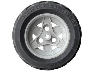 41896c02 - Wheel 43.2mm D. x 26mm Technic Racing Small, 3 Pin Holes with Black Tire 68.8 x 36 H (41896 / 41893)
