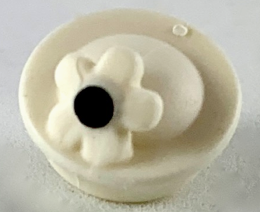 41944pb02 - Minifigure, Hat with Small Pin, Pillbox Hat with Flower with Black Center Pattern
