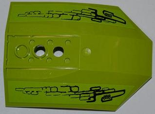 42021pb03 - Cockpit 8 x 6 x 2 Curved with Black Lines on Lime Background Pattern (Stickers) - Set 8079