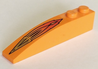42022pb01 - Slope, Curved 6 x 1 with Flame Pattern