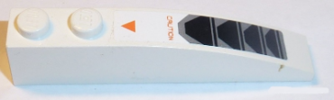 42022pb35 - Slope, Curved 6 x 1 with 'CAUTION', Orange Triangle and Air Inlets Pattern (Sticker) - Set 8108