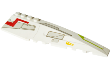 42060pb01 - Wedge 12 x 3 Right with Gray Panels & Lime/Medium Orange/Dark Red Markings Pattern