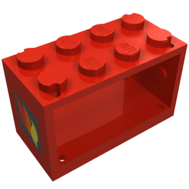 4209p01 - String Reel 2 x 4 x 2 Holder with Classic Fire Logo Pattern