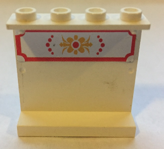 4215bpb09 - Panel 1 x 4 x 3 - Hollow Studs with Bed Decoration Pattern (Sticker) - Set 7586