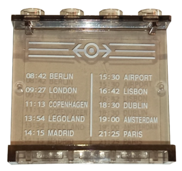 4215bpb43 - Panel 1 x 4 x 3 - Hollow Studs with Schedule Pattern 3 on Inside (Sticker) - Set 4511