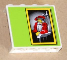 4215bpb55 - Panel 1 x 4 x 3 - Hollow Studs with Cavalier Picture on Green Background Pattern (Sticker) - Set 8160