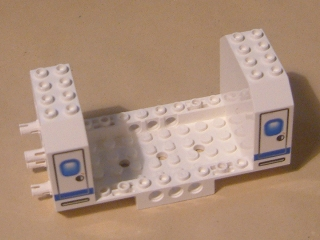 42605pb02 - Aircraft Fuselage Angular Bottom 6 x 12 x 5 with Doors on Blue Stripe Pattern