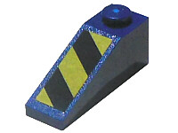 4286pb017R - Slope 33 3 x 1 with Black and Yellow Danger Stripes Pattern Model Right Side (Sticker) - Set 7703