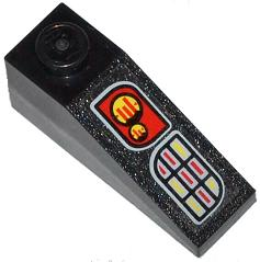 4286pb020 - Slope 33 3 x 1 with Yellow Gauges and Red and Silver Buttons Pattern (Sticker) - Set 76000