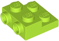 4304 - Plate, Modified 2 x 2 x 2/3 with 2 Studs on Side - Hollow Bottom Tube