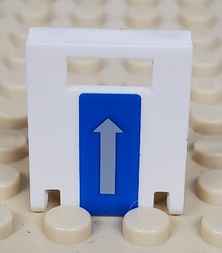 4346pb16 - Container, Box 2 x 2 x 2 Door with Slot with Arrow Vertical on Blue Pattern (Sticker) - Set 7741