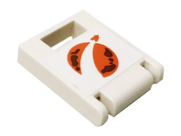 4346pb42 - Container, Box 2 x 2 x 2 Door with Slot with Orange City Mars Exploration Logo Pattern (Sticker) - Set 60225