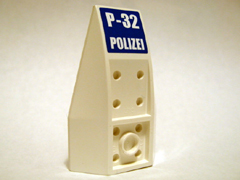 43713pb02 - Wedge 6 x 4 Triple Inverted Curved with White 'P-32' and 'POLIZEI' on Blue Background Pattern (Sticker) - Set 7741