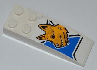 44126pb027L - Slope, Curved 6 x 2 with Half Blue Star and Dog Head Pattern Model Left (Sticker) - Set 7970