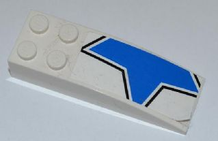 44126pb027R - Slope, Curved 6 x 2 with Half Blue Star Pattern Model Right (Sticker) - Set 7970