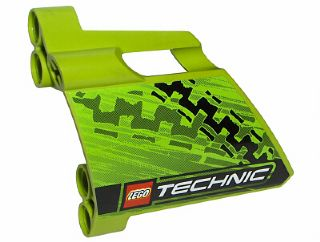 44353pb11 - Technic, Panel Fairing #23 Large Short, Small Hole, Side B with Tire Marks and LEGO TECHNIC Logo Pattern (Sticker) - Set 8291