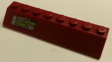 4445pb04R - Slope 45 2 x 8 with Silver and Lime Mechanical Pattern Model Right side (Sticker) - Set 7298