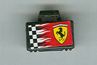4449pb01 - Minifigure, Utensil Briefcase with Checkered Ferrari Logo Pattern on Both Sides (Stickers)