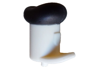 44553pb03 - Minifigure, Hat with Small Pin, Tall Hat with Small Brim and Molded Black Top Pattern