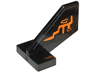 44661pb014 - Tail Shuttle, Small with Orange Lines Pattern on Both Sides (Stickers) - Set 8080