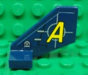44661pb015 - Tail Shuttle, Small with Yellow 'A' and Silver Lines Pattern on Both Sides (Stickers) - Set 8635