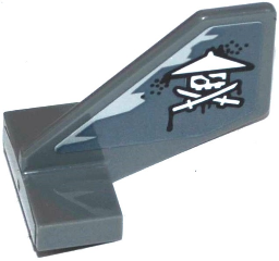 44661pb024 - Tail Shuttle, Small with White Ninja Skull with Crossed Swords Pattern on Both Sides (Stickers) - Set 70601